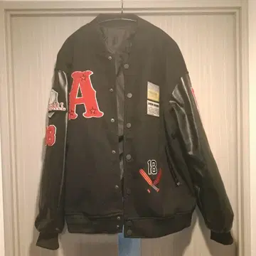 아메리칸 스타일 블랙 바시티 자켓 M