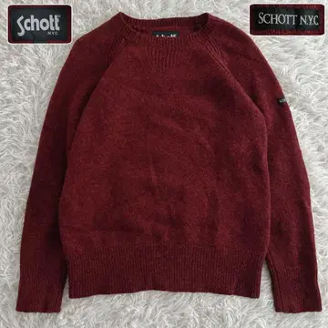 레어 새상품급 쇼트 우에노상회 셰틀랜드 울 크루넥 스웨터