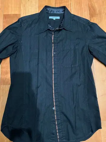 ABAHOUSE 블랙 스트라이프 긴팔 셔츠 사이즈 2