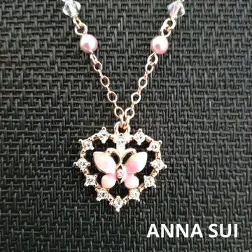 ANNA SUI 안나수이 하트 인 버터플라이 목걸이 골드 컬러