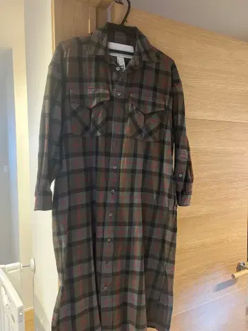 TICCA 체크 무늬 셔츠 원피스 긴팔