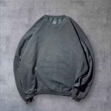 JERZEES 무지 솔리드 맨투맨 크롭 차콜 V 가제트