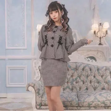 pium 피움 하운드투스 체크 패턴 레이스업 셋업