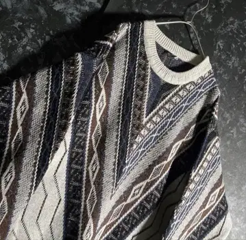 90s 빈티지 올 패턴 네이티브 기하학 유럽 레트로 니트