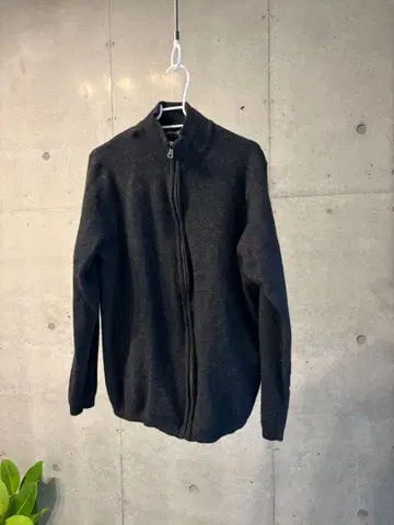 Eddie Bauer 메리노울 다크 그레이 집업 L 고급