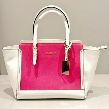 사만사 핑크와 화이트의 토트백