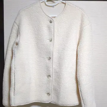 유니클로 보아 가디건 XL 화이트