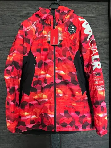 [ 미사용 새상품 ] Kappa 기하학 패턴 후드 부착 자켓 M