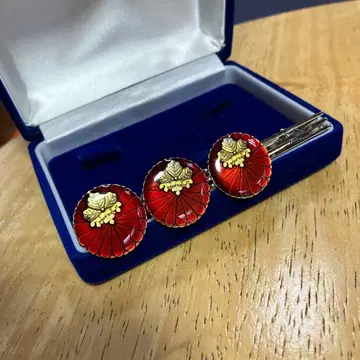 황궁경찰 궁내청 오동나무 문양 넥타이핀 커프스 단추 레어템