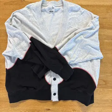 고 슬로우 카라반 버튼 가디건 그레이/블랙