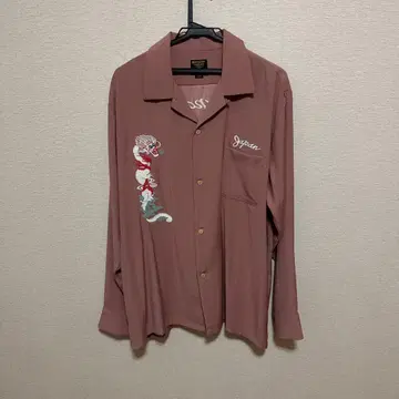 HOUSTON 자수 브라운 셔츠 L 사이즈