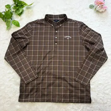 새상품급 캘러웨이 골프 피케 셔츠 긴팔 3L 하운드투스 체크