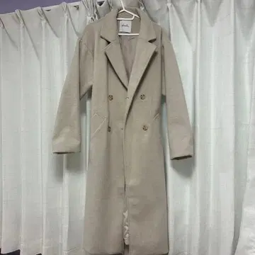 dazzlin 베이지 더블 브레스트 롱 코트