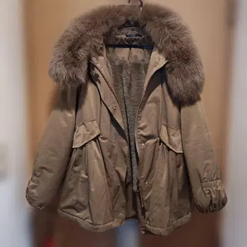 퍼 달린 모즈 코트 프리 사이즈 초 따뜻함