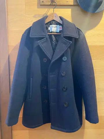 레어 Schott 샷 피 코트 네이비 40 사이즈 울