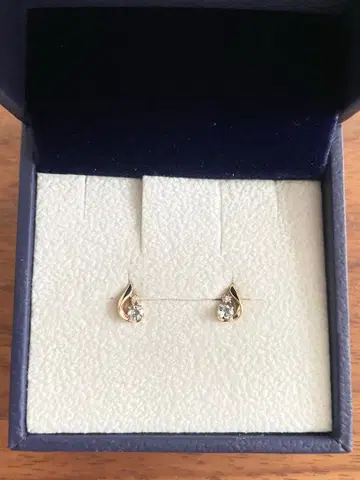 [ 보증서, 핀 배지 부착 ] 반돔 아오야마 귀걸이 아쿠아 마린