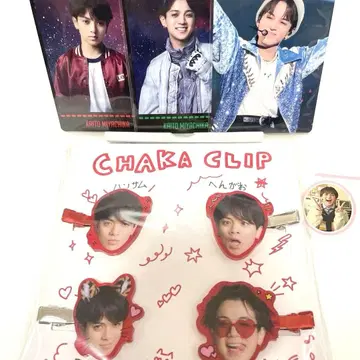 머리핀 미야치카 4개 세트 & 트레이딩 카드 3장 스티커 1장