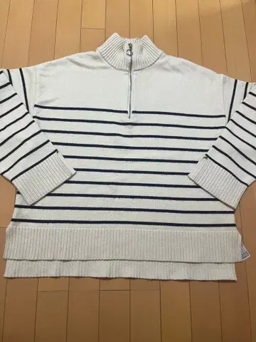ZARA 집업 니트 보더 M