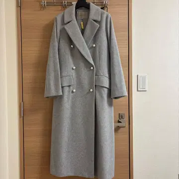 JUSGLITTY 그레이 더블 브레스트 롱 코트 사이즈 2