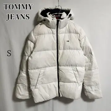 TOMMY JEANS 다운 자켓 화이트 S 후드 부착