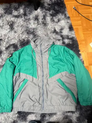 나일론 자켓 그린/그레이/옐로우 컬러