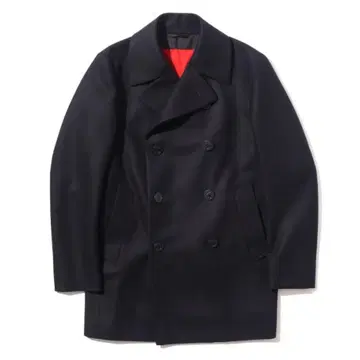 MOVB 더블 브레스트 피 코트 네이비