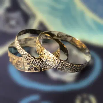 하와이안 퀼트 뱅글 실버 925 각인 있음 3개 세트