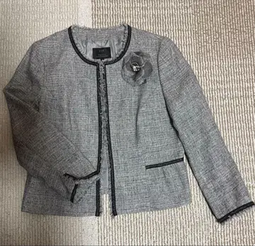 23구 코사지 부착 트위드 세레모니 자켓 빅 사이즈