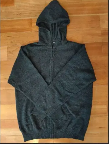 MUJI 무인양품 풀 집업 니트 후드티 남성용 M 사이즈