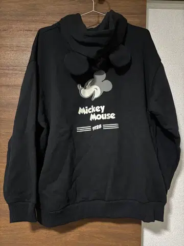 [ Disney ] 미키마우스 프린트 블랙 후드티 디즈니 L