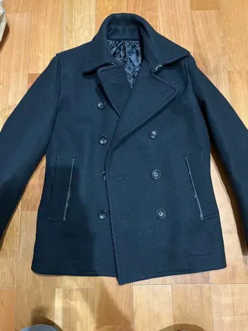 블랙 울 피 코트