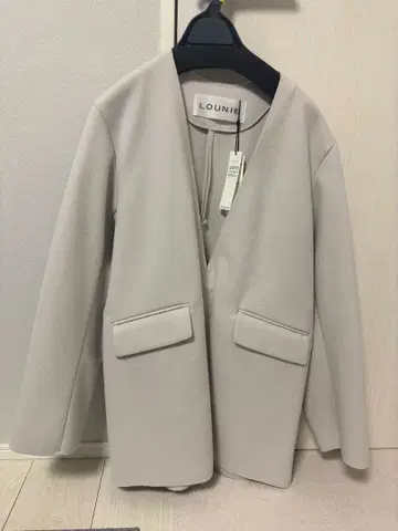 LOUNIE 라이트 그레이 노카라 자켓 사이즈 1