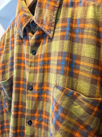 좋은 배색 70s 빈티지 플란넬 셔츠
