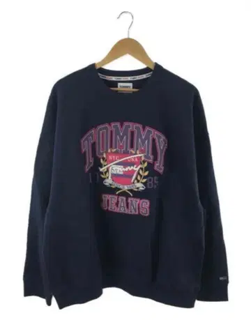 [ 레어 ] 타미힐피거진스 맨투맨 코튼 네이비 DM0DM12351