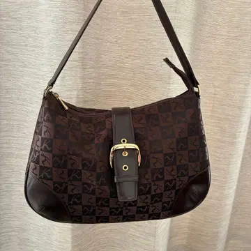 키타무라 원 숄더백 모노그램 올 패턴 브라운