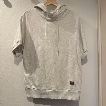G-STAR RAW 후드 부착 반팔 T셔츠 S 사이즈 그레이