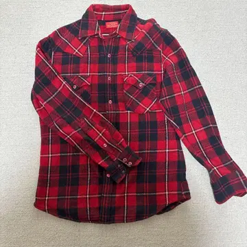 리(Lee) 스포츠웨어 웨스턴 셔츠 빨검 체크 긴팔 셔츠