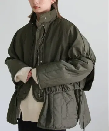 select MOCA 레이어드 퀼팅 자켓 카키