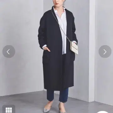 UNITED ARROWS 38 노카라 코트 네이비