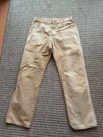 베이지 카고 팬츠 코튼 스트레이트