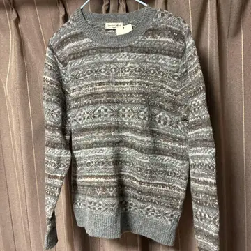 SM2 그레이 자카드 무늬 니트