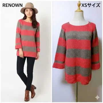 [ 새상품급 ] 레나운 린넨 혼방 보더 썸머 니트 튜닉 린넨 레이온