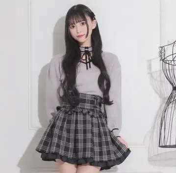 pium 레이스업 초커 니트