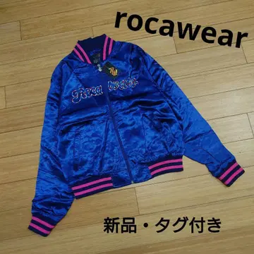 ROCAWEAR 로카웨어 바시티 자켓 새틴 빅 로고 자수 90s L