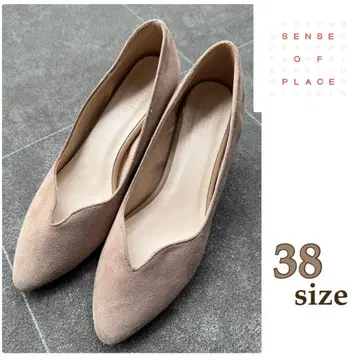 센스 오브 플레이스 하트컷 펌프스 베이지 38 24cm