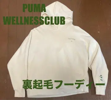 PUMA 두꺼운 후드티 아이보리 XL 짧은 기장
