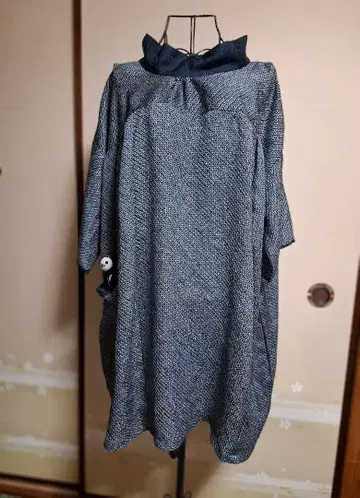 기모노 리메이크 163 시보리 튜닉 짙은 청록색