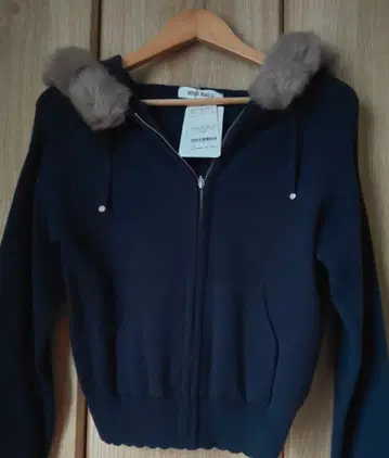 새상품 MISCH MASCH 네이비 후드 부착 스웨터 니트 후드티