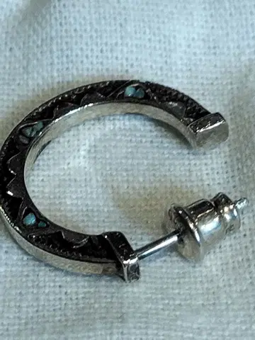 GARDEN OF EDEN 실버 터콰이즈 트라이앵글 귀걸이