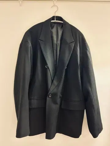 STUDIOS 블랙 더블 브레스트 테일러드 자켓